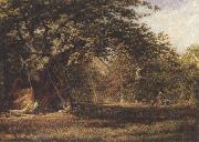 Alfred wilson cox The Woodmans'Bower,Birkland,Sherwood Forest (mk37) oil painting on canvas